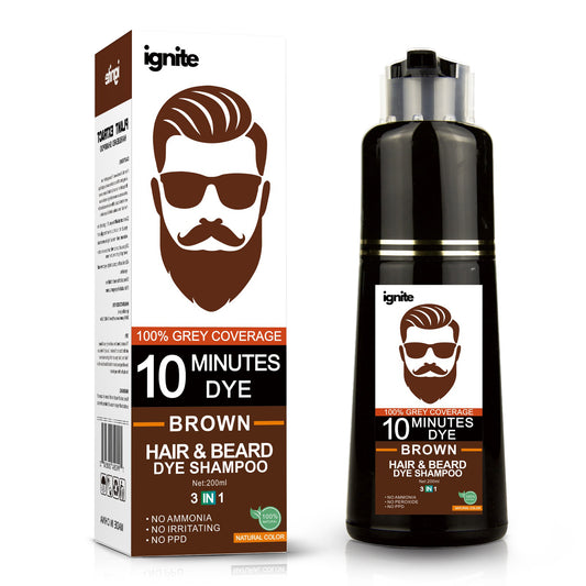 Men’s Hair & Beard Dye Shampoo –Instant 100% Grey Hair Coverage