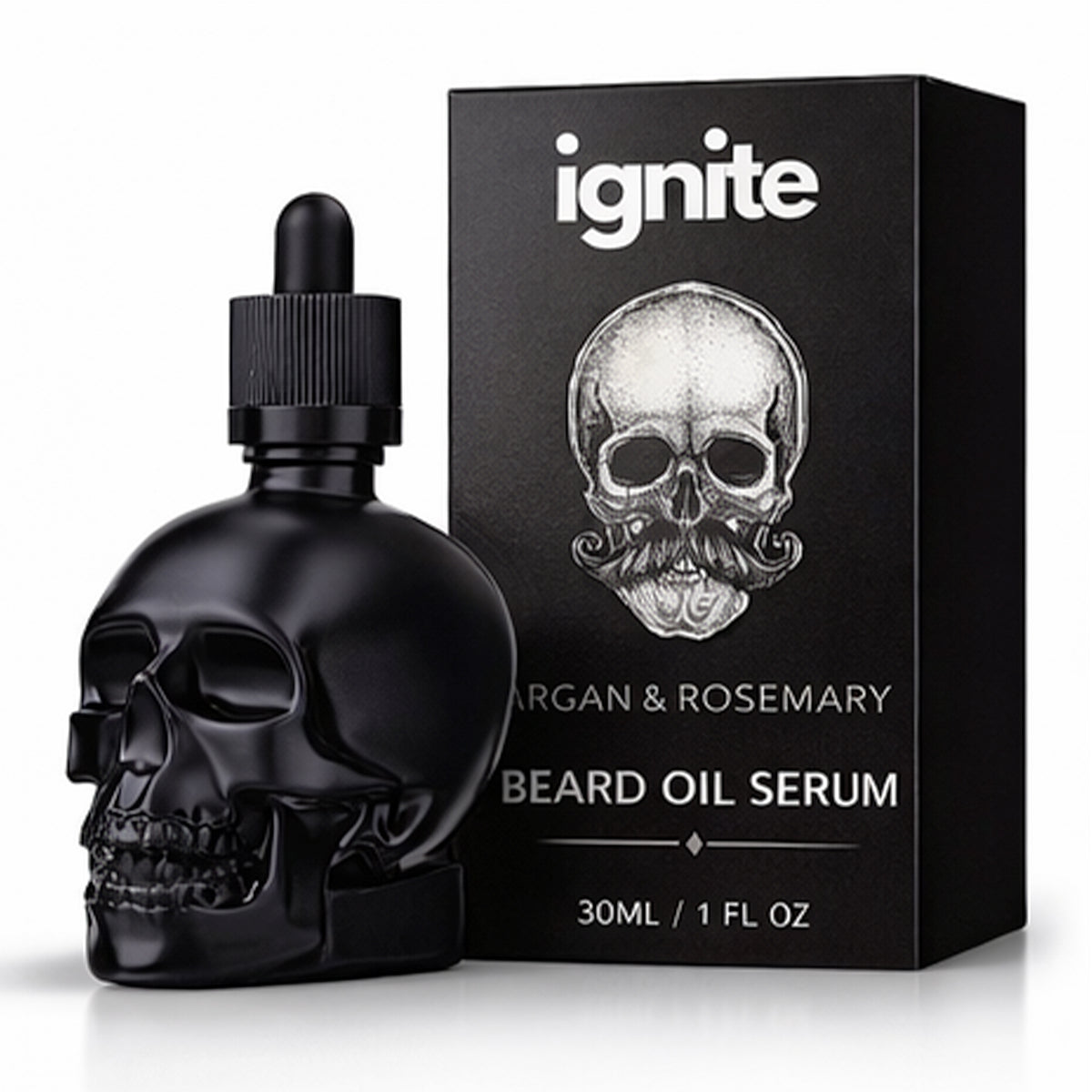 IGNITE Beard Oil Serum for Men – Argan & Rosemary, Non-Greasy, 1 fl oz