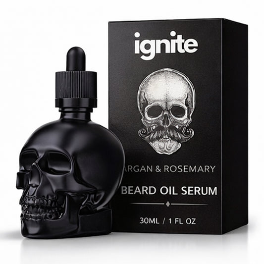 IGNITE Beard Oil Serum for Men – Argan & Rosemary, Non-Greasy, 1 fl oz
