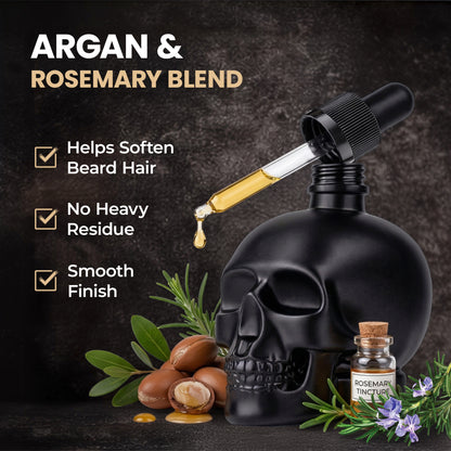IGNITE Beard Oil Serum for Men – Argan & Rosemary, Non-Greasy, 1 fl oz