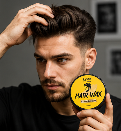Ignite Aqua Hair Styling Wax – Strong Hold, Natural Finish, Water-Based Hair Wax for Men – 150g