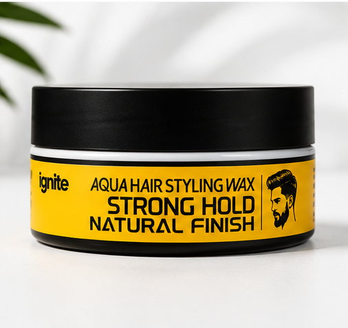 Ignite Aqua Hair Styling Wax – Strong Hold, Natural Finish, Water-Based Hair Wax for Men – 150g