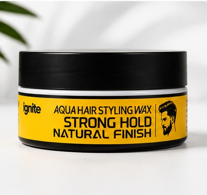 Ignite Aqua Hair Styling Wax – Strong Hold, Natural Finish, Water-Based Hair Wax for Men – 150g